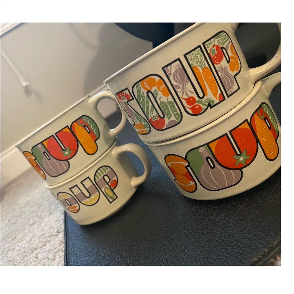 Retro Soup Mugs 1970. The first 4 soup Bowles)